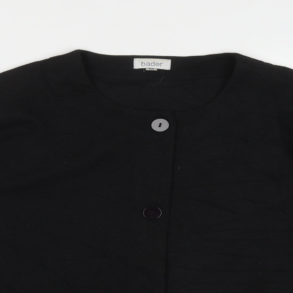 bader  Womens Black Crew Neck  Polyester Cardigan Jumper Size M