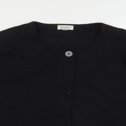 bader  Womens Black Crew Neck  Polyester Cardigan Jumper Size M