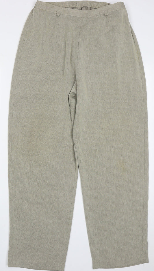 Womens UK Size 16 Preworn Regular Fit  Green Trousers