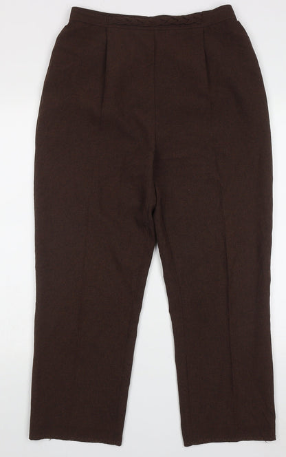 slimma Womens Brown  Polyester Trousers  Size 14 L29 in Regular