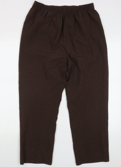 slimma Womens Brown  Polyester Trousers  Size 14 L29 in Regular