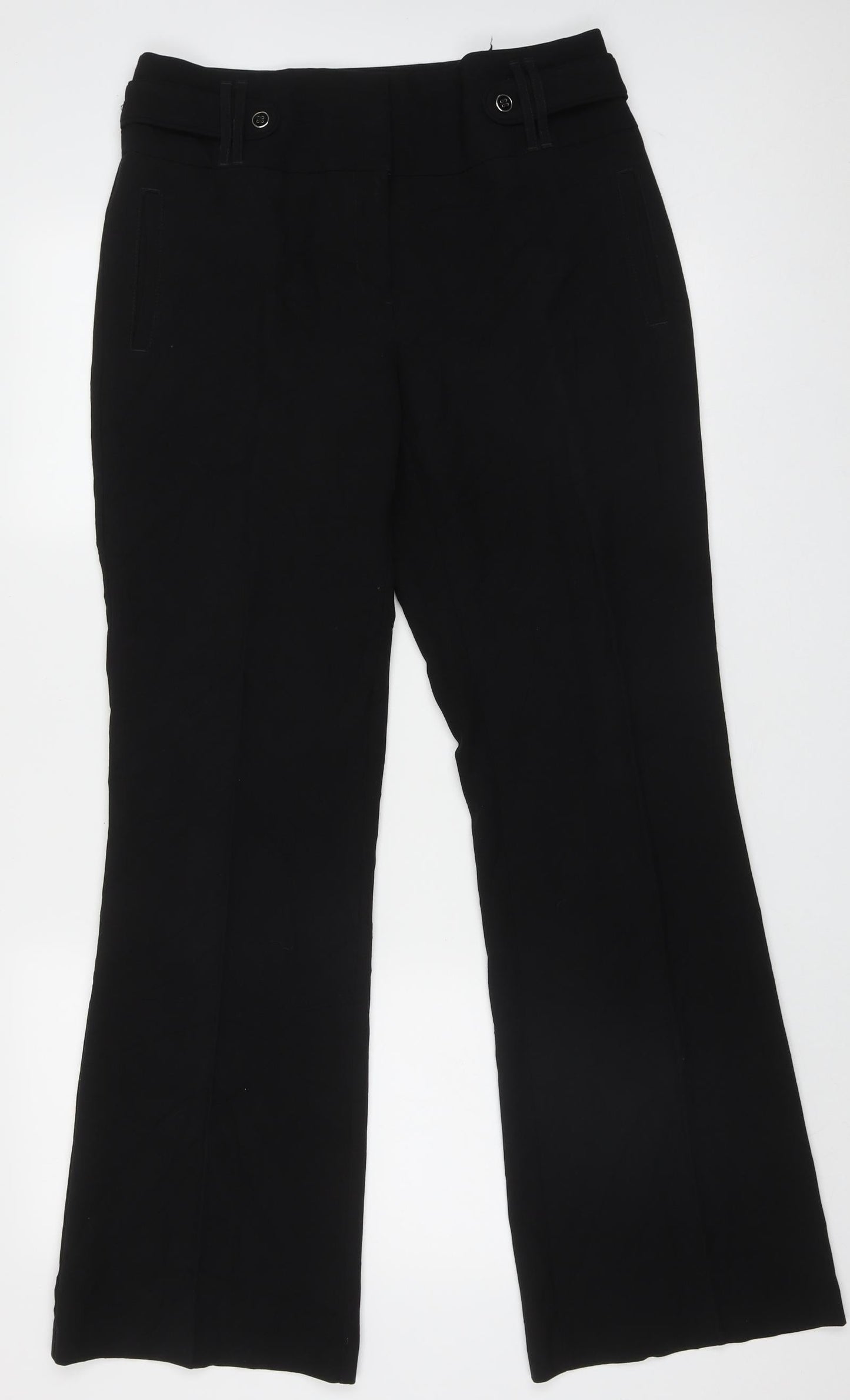George Womens Black  Polyester Trousers  Size 12 L33 in Regular Hook & Eye