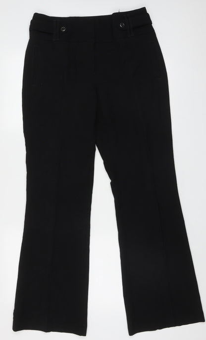 George Womens Black  Polyester Trousers  Size 12 L33 in Regular Hook & Eye