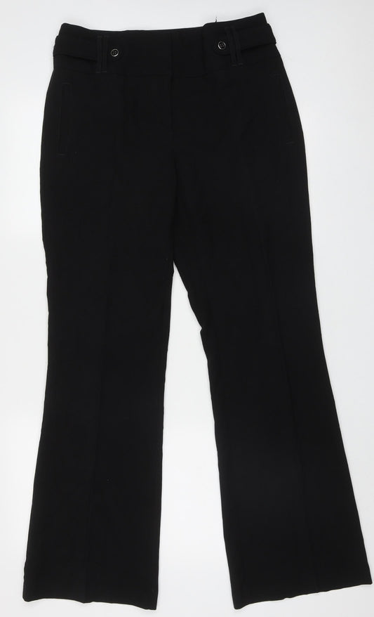 George Womens Black  Polyester Trousers  Size 12 L33 in Regular Hook & Eye