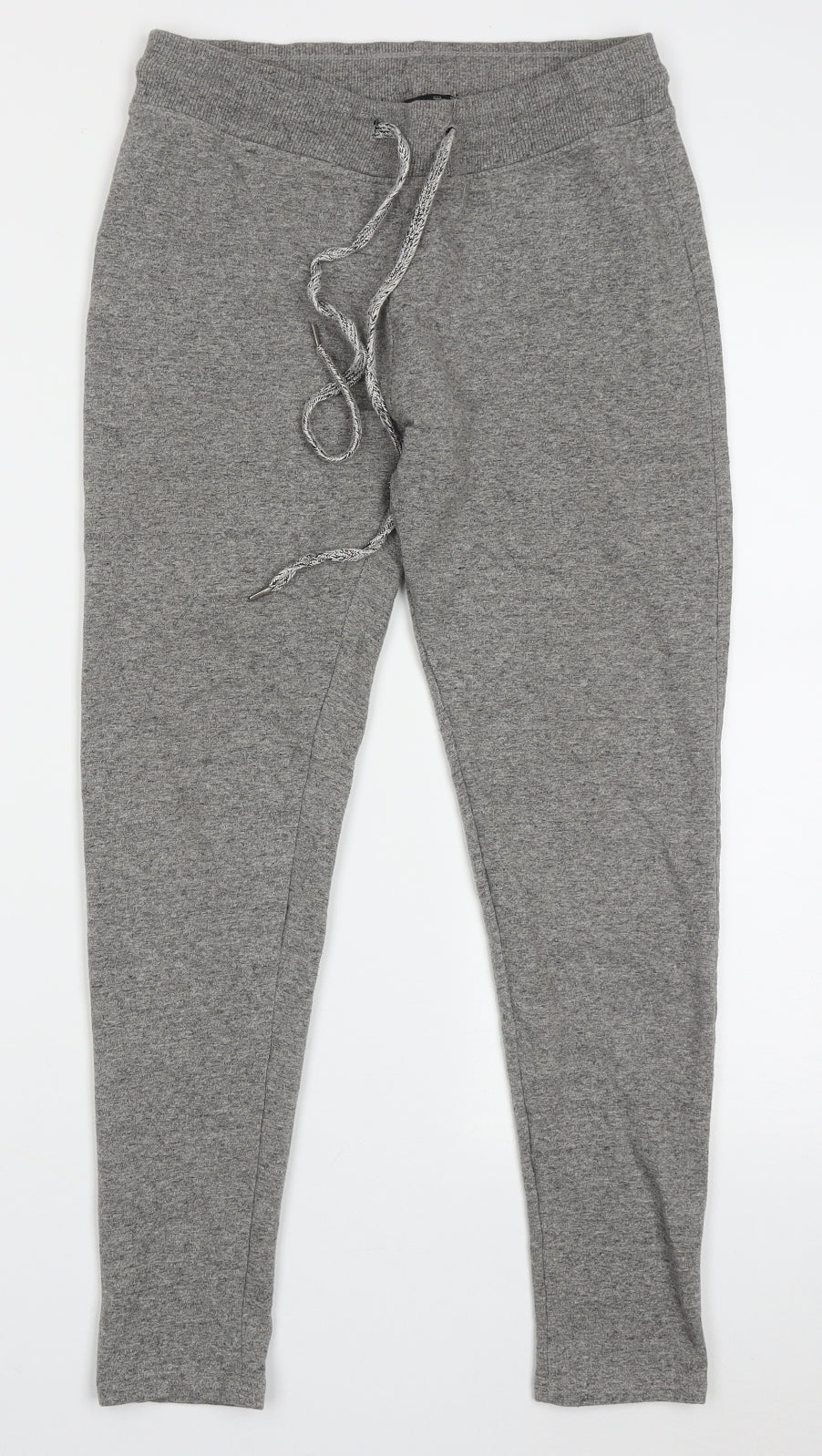 LEFTIES Womens Grey  Cotton Cropped Trousers Size L L25 in Regular Tie