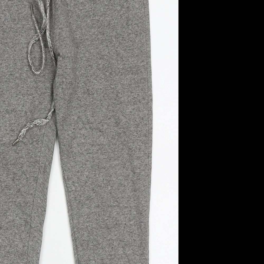 LEFTIES Womens Grey  Cotton Cropped Trousers Size L L25 in Regular Tie