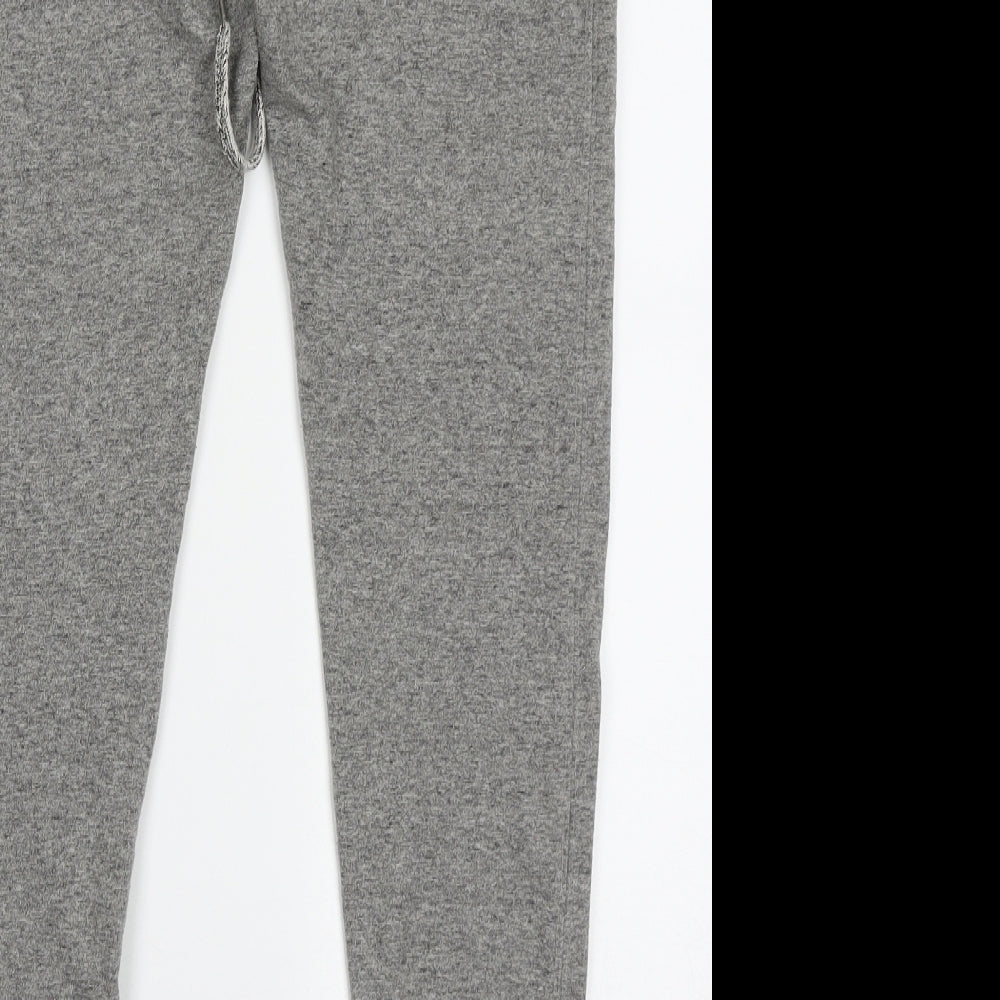 LEFTIES Womens Grey  Cotton Cropped Trousers Size L L25 in Regular Tie