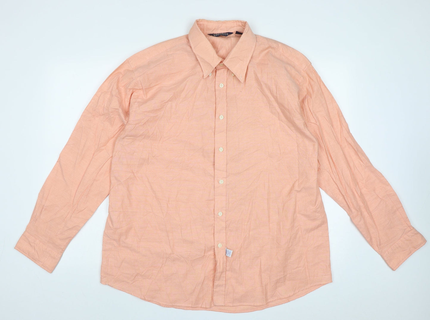 Mens UK Size XL Cardelli Orange  Button-Up Long Sleeve Casual Shirt