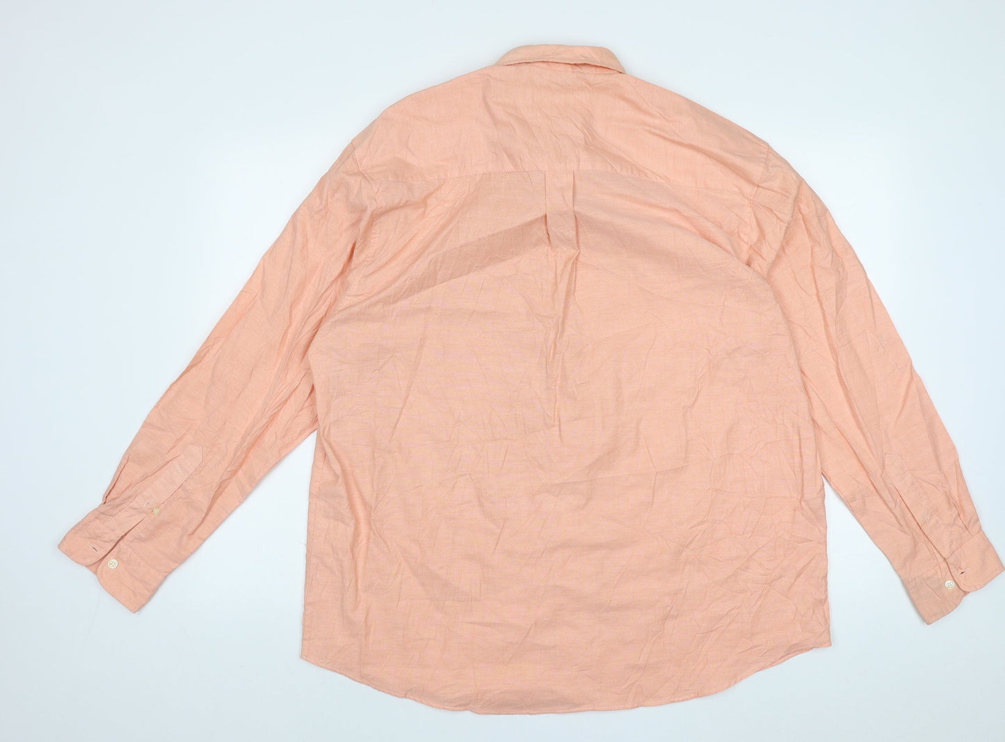 Mens UK Size XL Cardelli Orange  Button-Up Long Sleeve Casual Shirt