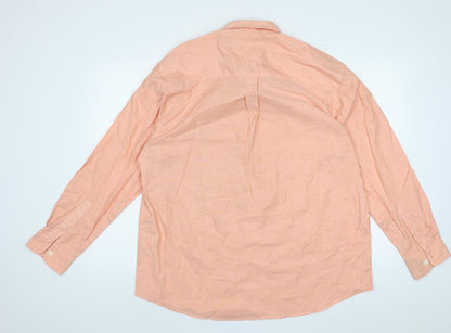 Mens UK Size XL Cardelli Orange  Button-Up Long Sleeve Casual Shirt