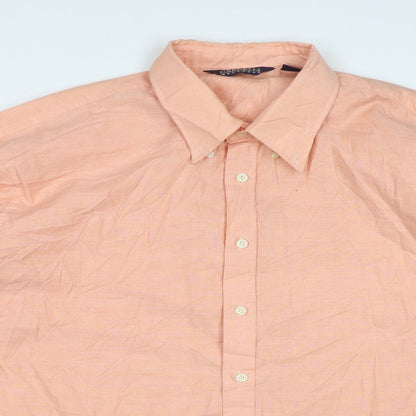 Mens UK Size XL Cardelli Orange  Button-Up Long Sleeve Casual Shirt