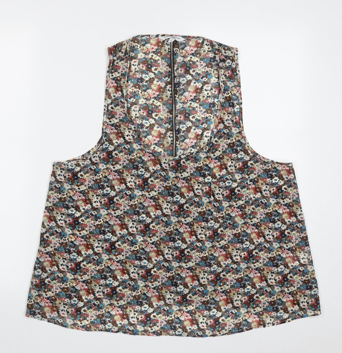 Womens UK Size M New Look Multicoloured Basic Tank
