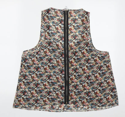 Womens UK Size M New Look Multicoloured Basic Tank