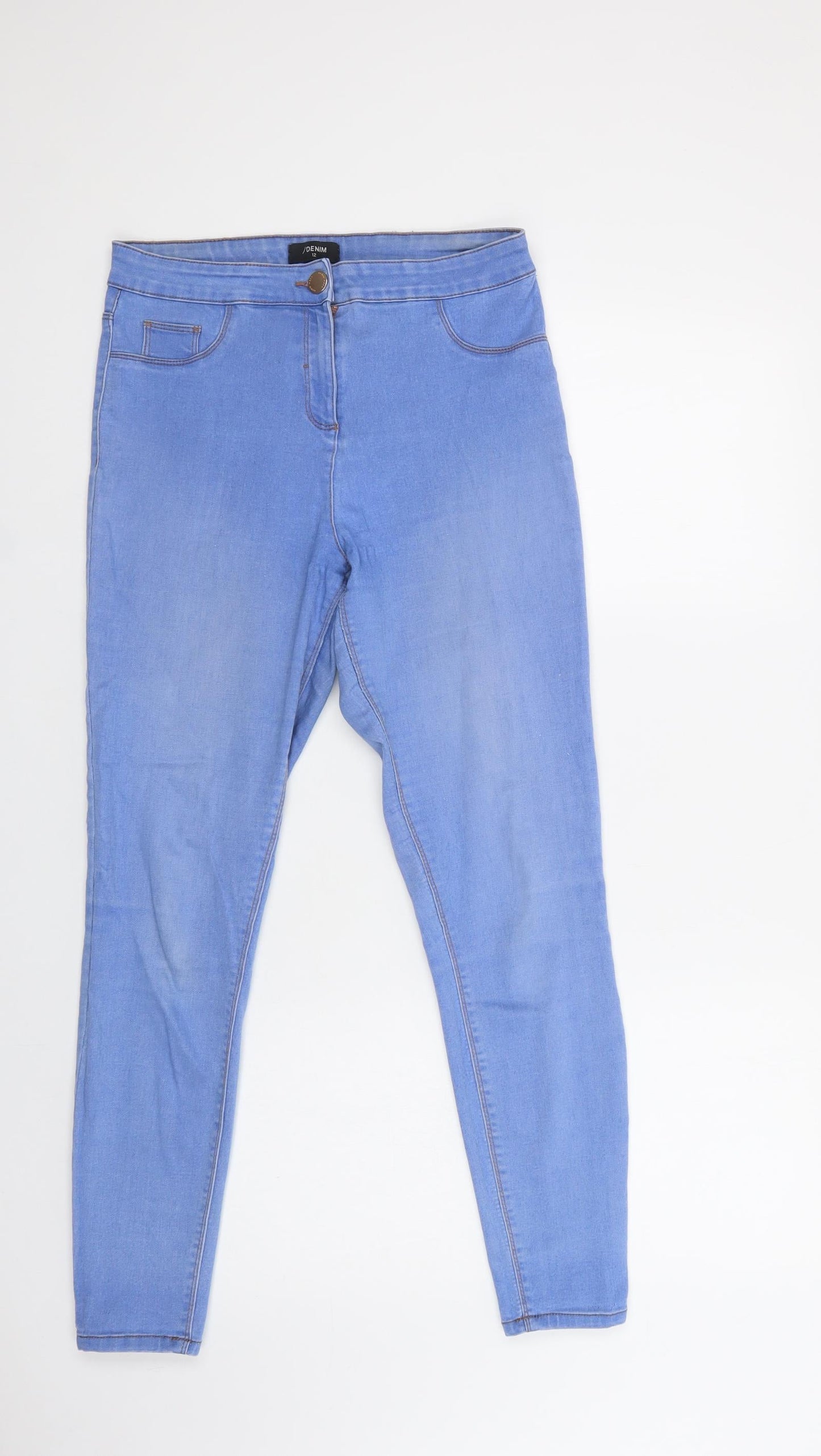 Matalana Womens Blue  Cotton Jegging Jeans Size 12 L28 in Regular Button
