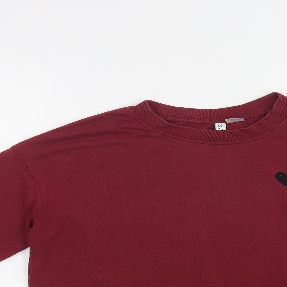 H&M Womens Purple  Cotton Pullover Sweatshirt Size S   - Heart