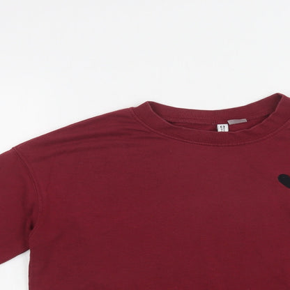 H&M Womens Purple  Cotton Pullover Sweatshirt Size S   - Heart