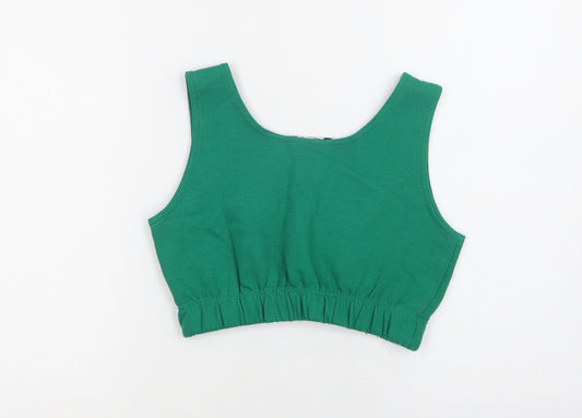 Womens UK Size XS Stylewise Green Cropped Tank