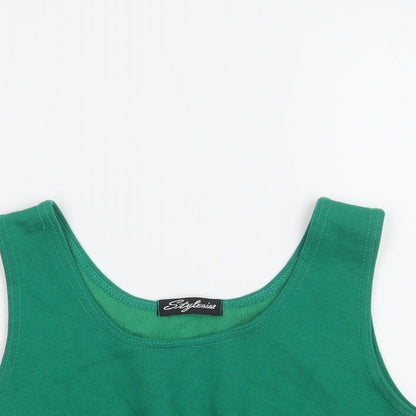 Womens UK Size XS Stylewise Green Cropped Tank