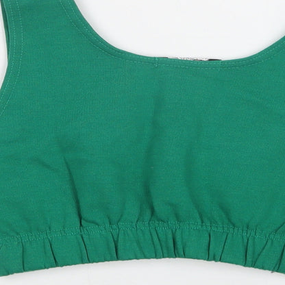 Womens UK Size XS Stylewise Green Cropped Tank