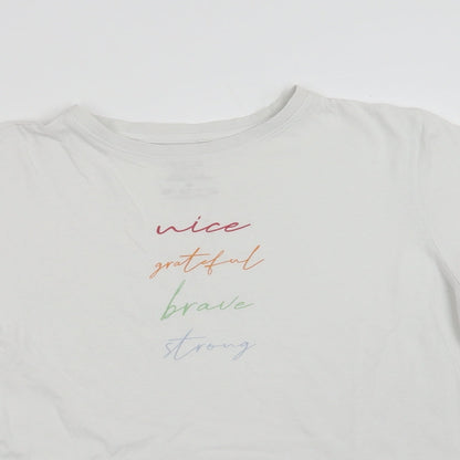 Primark Womens White  Cotton Basic T-Shirt Size M Crew Neck - Nice