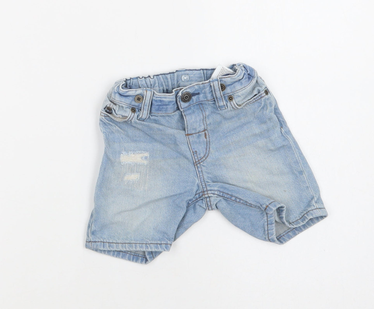 H&M Baby Blue  Cotton Cropped Jeans Size 9-12 Months  Button