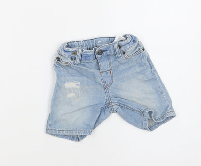 H&M Baby Blue  Cotton Cropped Jeans Size 9-12 Months  Button
