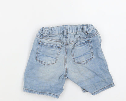 H&M Baby Blue  Cotton Cropped Jeans Size 9-12 Months  Button