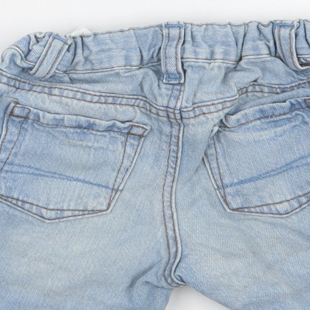 H&M Baby Blue  Cotton Cropped Jeans Size 9-12 Months  Button
