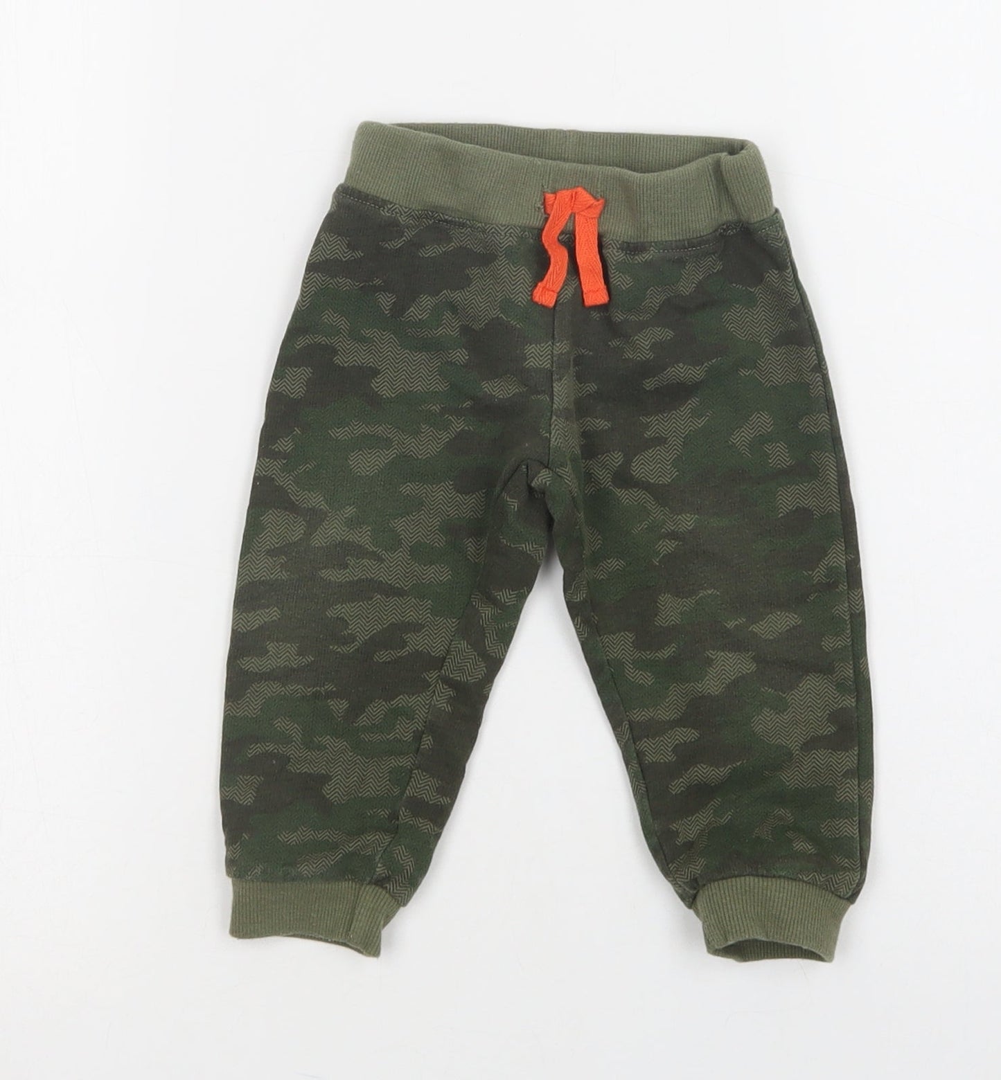 Little Rebels Baby Green Camouflage Cotton Jogger Trousers Size 12 Months  Drawstring