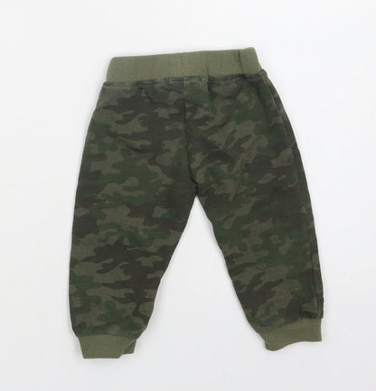 Little Rebels Baby Green Camouflage Cotton Jogger Trousers Size 12 Months  Drawstring