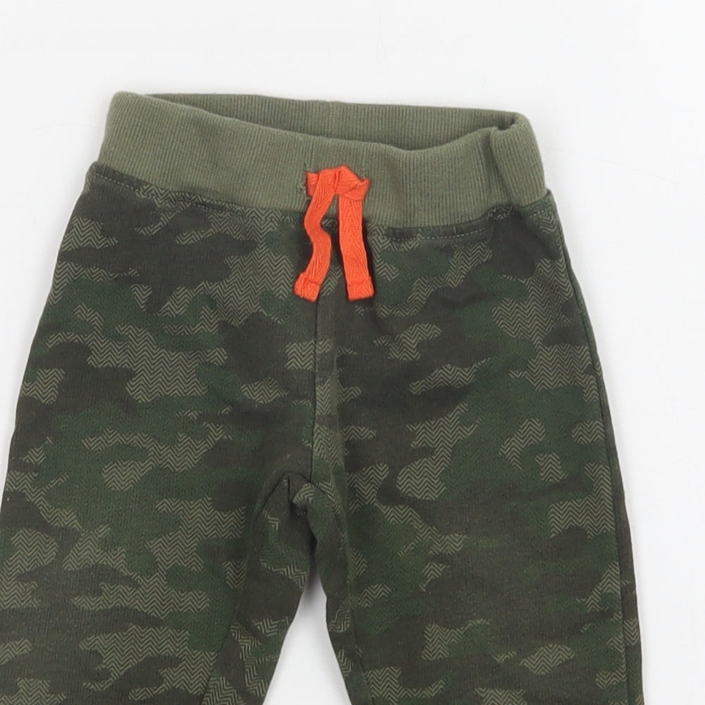 Little Rebels Baby Green Camouflage Cotton Jogger Trousers Size 12 Months  Drawstring