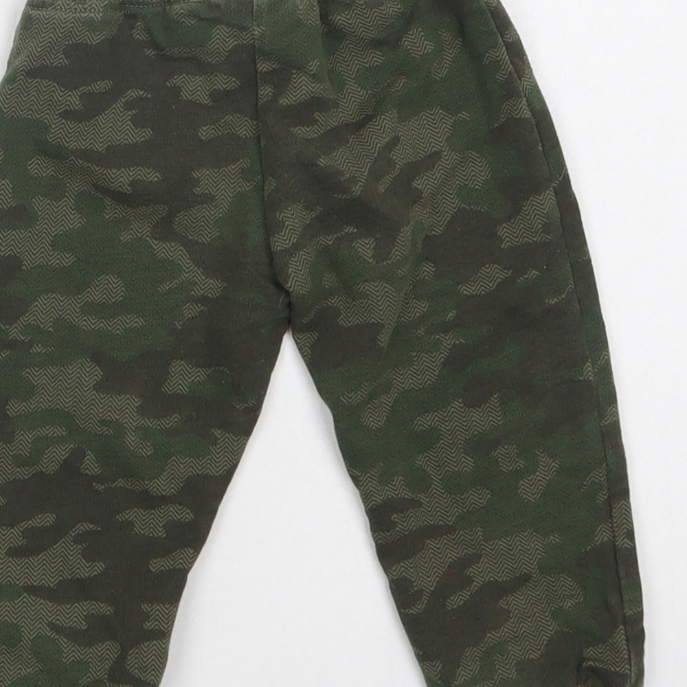 Little Rebels Baby Green Camouflage Cotton Jogger Trousers Size 12 Months  Drawstring