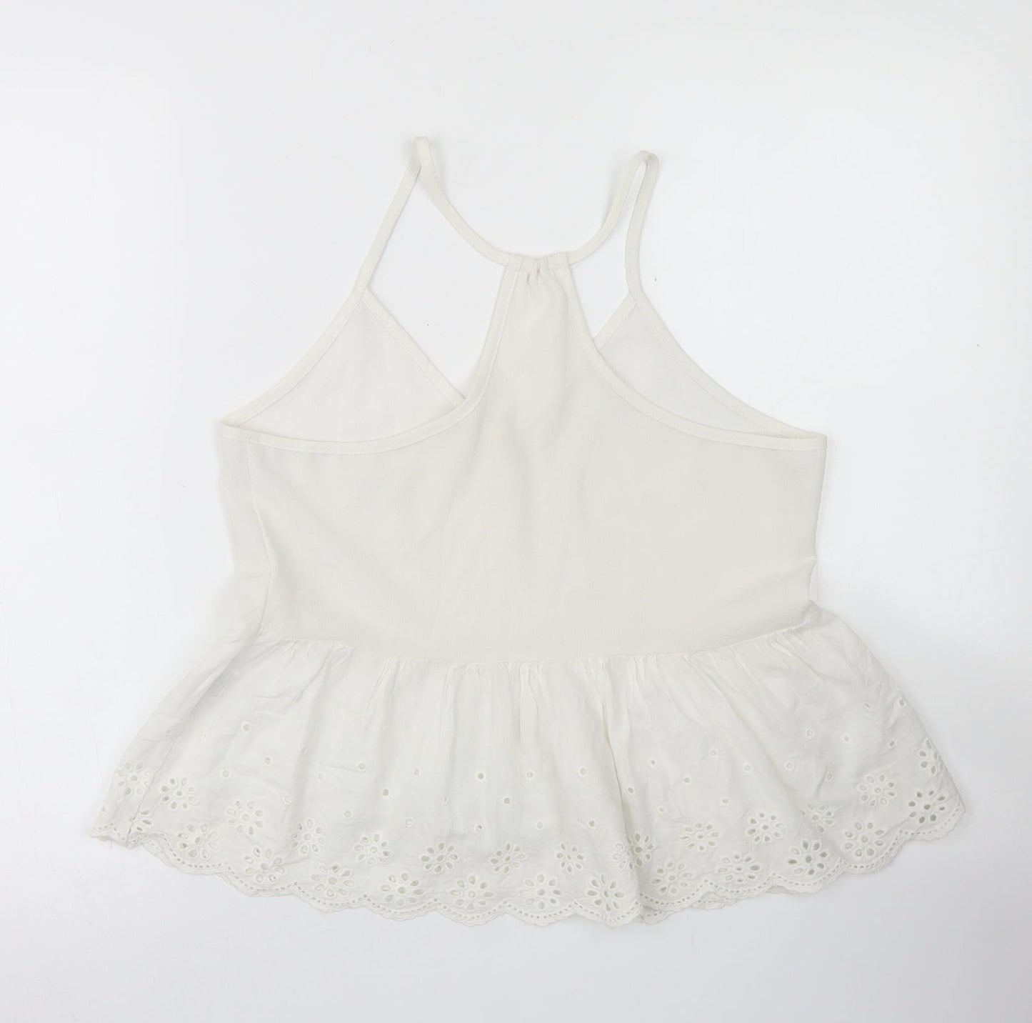 SheIn Womens White  Polyester Camisole Blouse Size S Round Neck