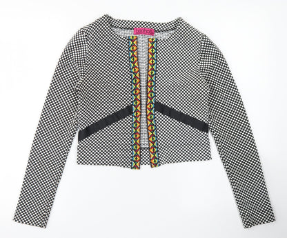 Boohoo Womens Black Polka Dot  Jacket Blazer Size 10