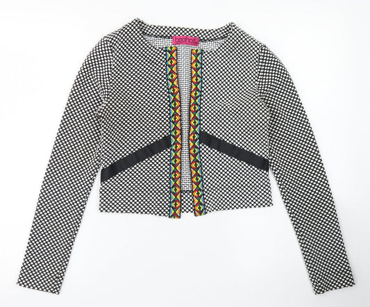 Boohoo Womens Black Polka Dot  Jacket Blazer Size 10