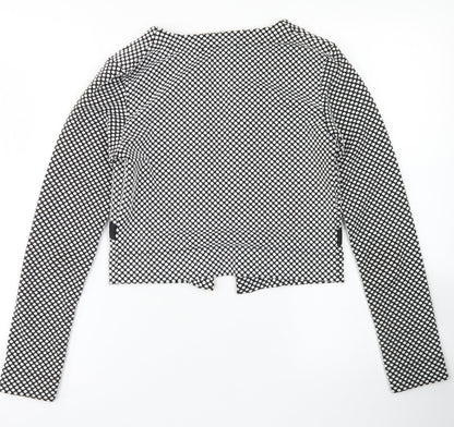 Boohoo Womens Black Polka Dot  Jacket Blazer Size 10