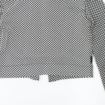 Boohoo Womens Black Polka Dot  Jacket Blazer Size 10