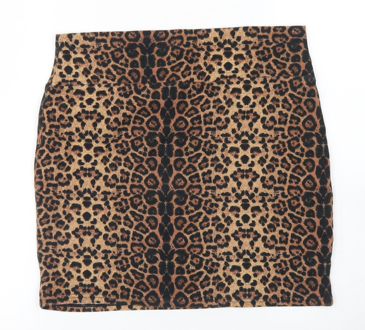 Cotton On Womens Brown Animal Print Cotton A-Line Skirt Size S