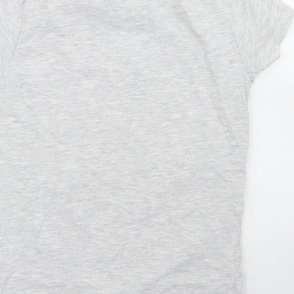 Pep & Co Girls Grey  Cotton Basic T-Shirt Size 7-8 Years Crew Neck  - All about having fun