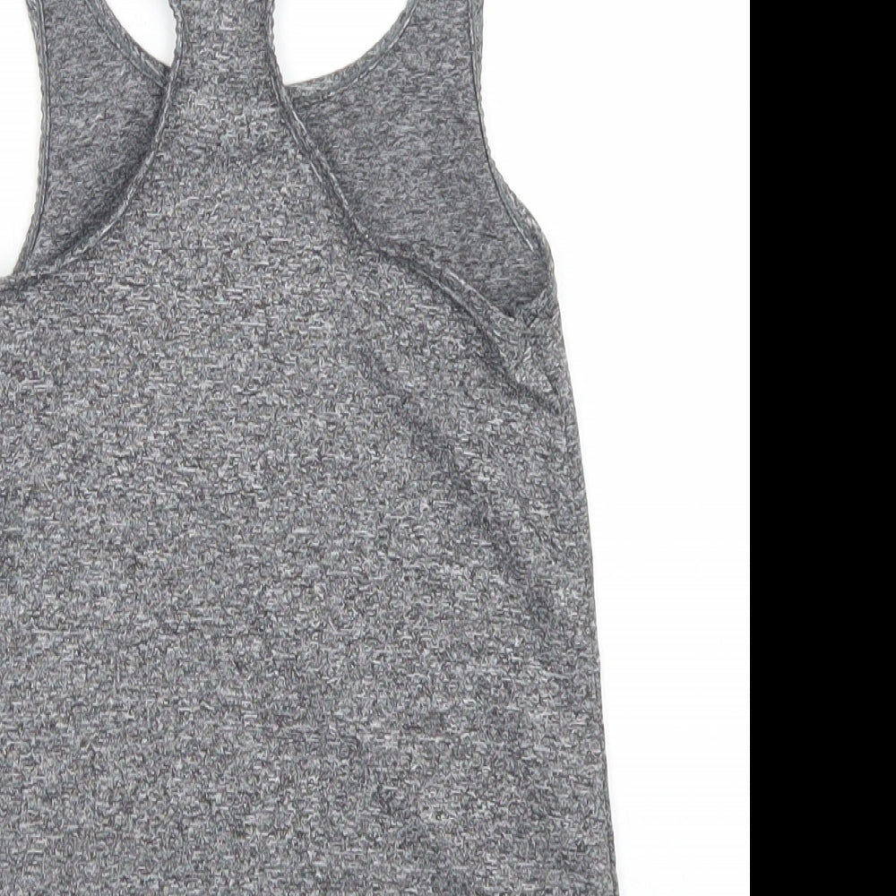 Active Girls Grey  Polyester Basic Tank Size 7-8 Years Round Neck
