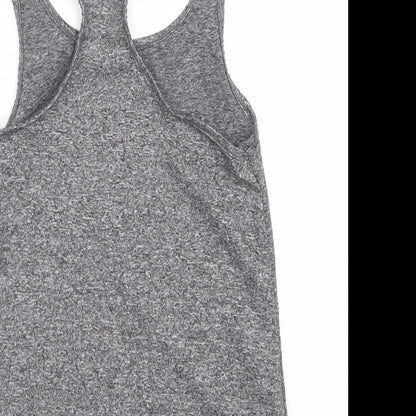 Active Girls Grey  Polyester Basic Tank Size 7-8 Years Round Neck