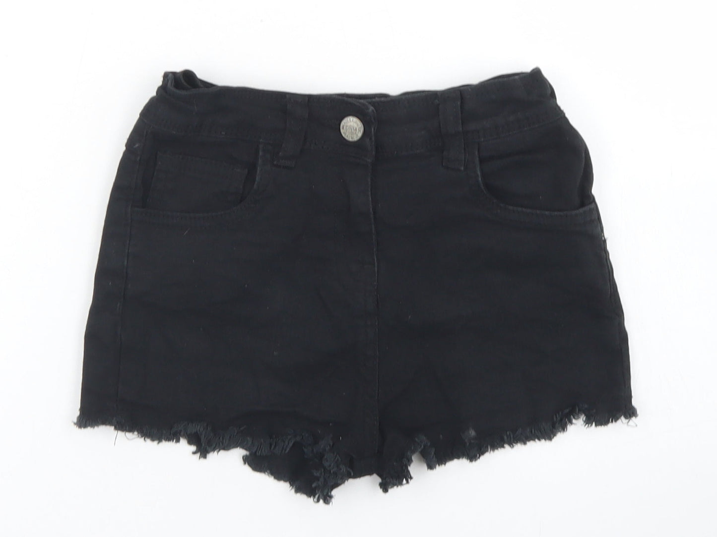 Pep & Co Girls Black  Cotton Mom Shorts Size 8-9 Years  Regular Buckle