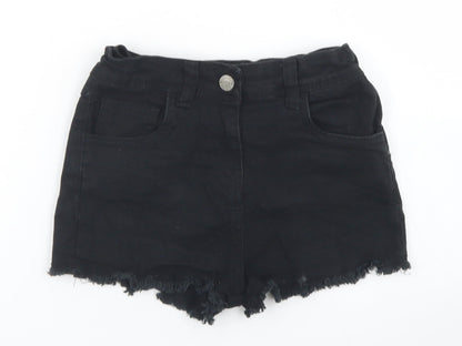 Pep & Co Girls Black  Cotton Mom Shorts Size 8-9 Years  Regular Buckle