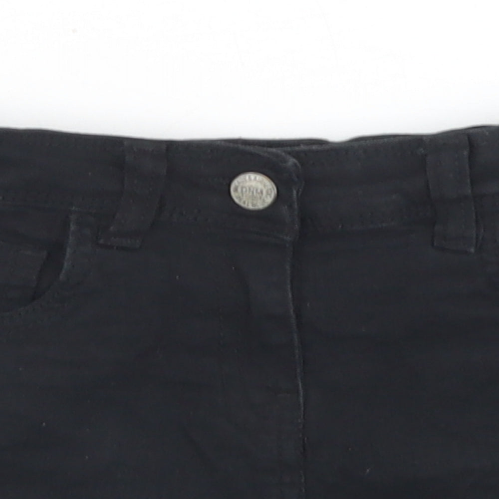 Pep & Co Girls Black  Cotton Mom Shorts Size 8-9 Years  Regular Buckle