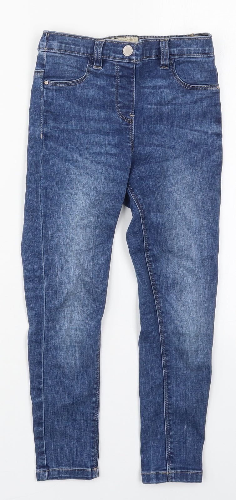 NEXT Girls Blue  Cotton Skinny Jeans Size 7 Years  Regular