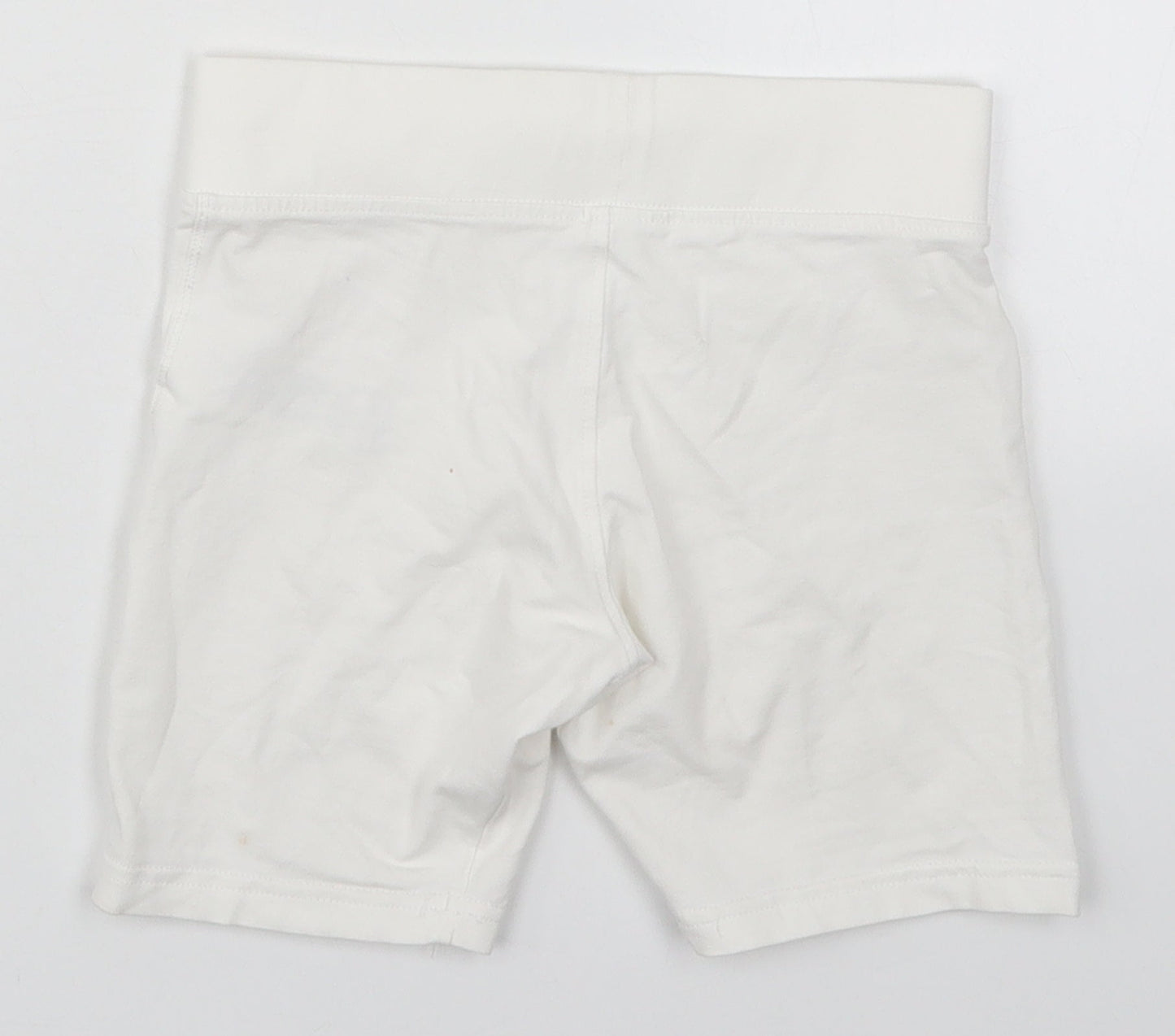 Marks and Spencer Girls White  Cotton Biker Shorts Size 7-8 Years  Regular