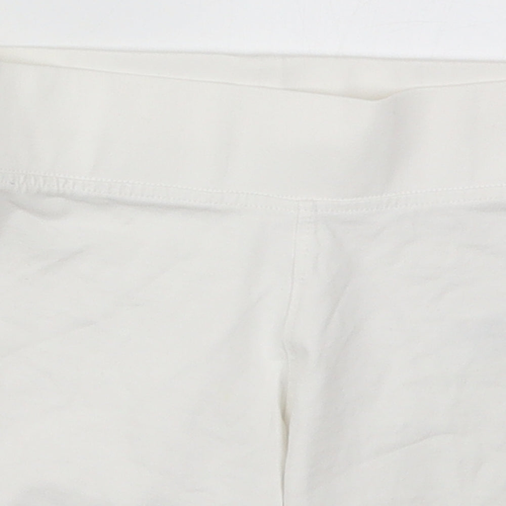 Marks and Spencer Girls White  Cotton Biker Shorts Size 7-8 Years  Regular