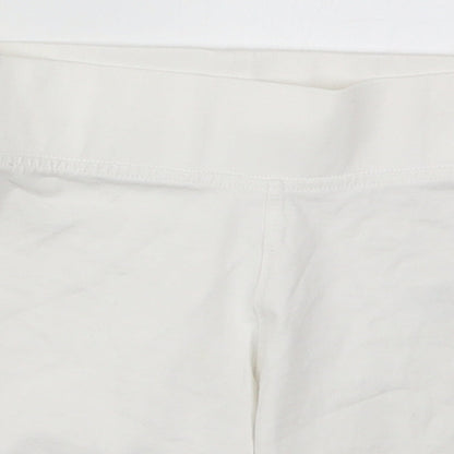 Marks and Spencer Girls White  Cotton Biker Shorts Size 7-8 Years  Regular
