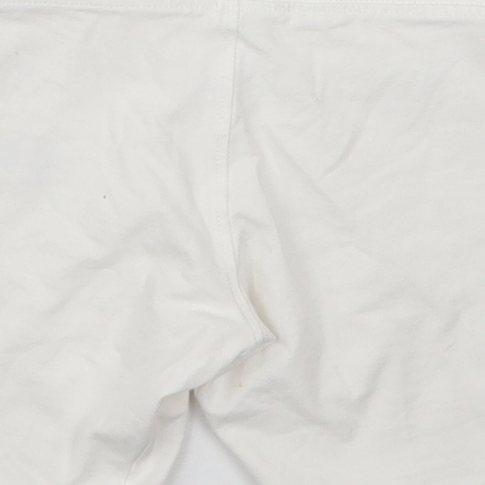 Marks and Spencer Girls White  Cotton Biker Shorts Size 7-8 Years  Regular