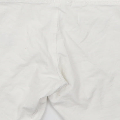 Marks and Spencer Girls White  Cotton Biker Shorts Size 7-8 Years  Regular